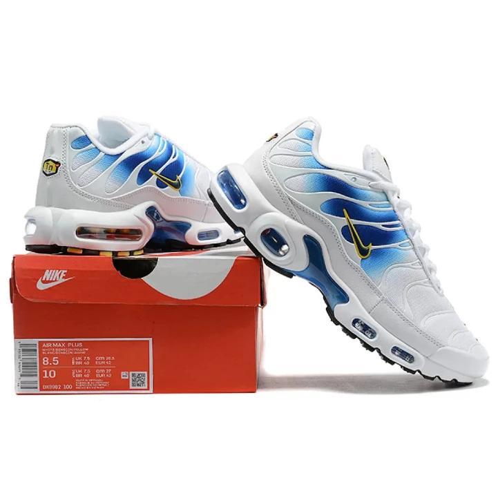 NIKE Air Max Plus "Spray Paint Swoosh White Blue"